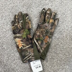 SHE Kanati Liner Gloves Woodland Camo Green Hunting Stretch Small Layering NWT